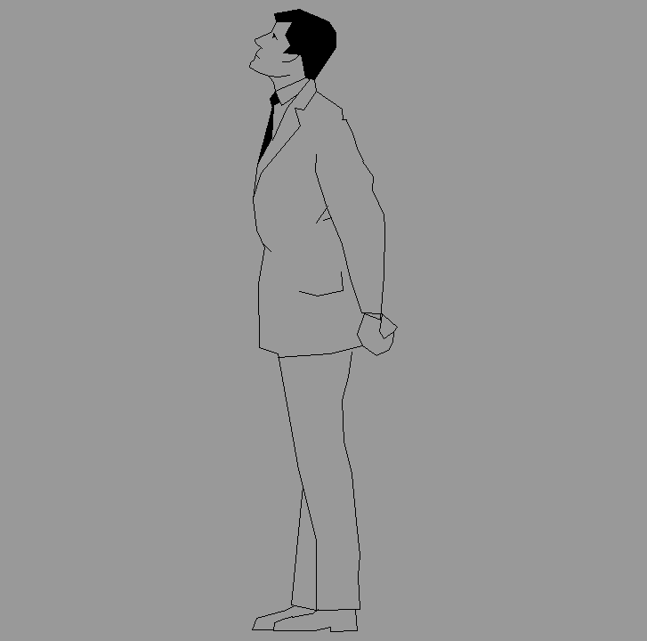 Bloque Autocad Vista de Hombres 76 en Alzado detallado